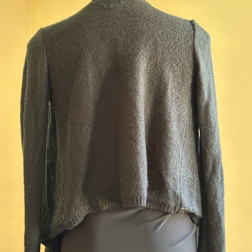 Cherokee Black Strips Sequence No Button Cardigan… - image 4